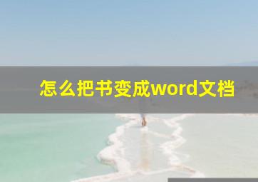 怎么把书变成word文档