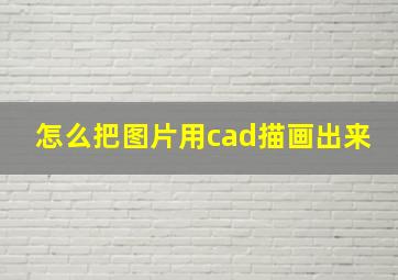 怎么把图片用cad描画出来