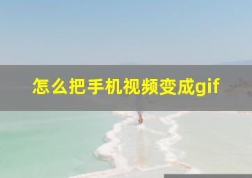 怎么把手机视频变成gif