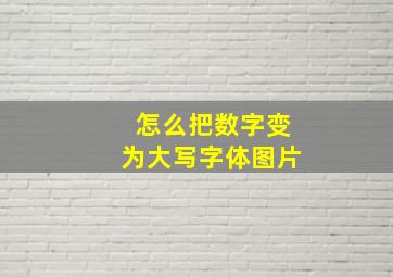 怎么把数字变为大写字体图片