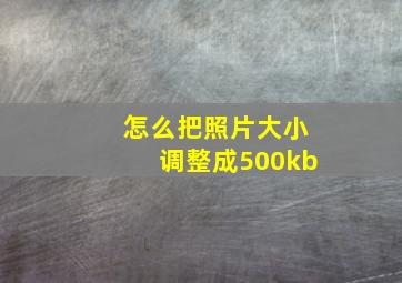 怎么把照片大小调整成500kb