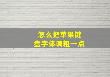 怎么把苹果键盘字体调粗一点