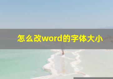 怎么改word的字体大小