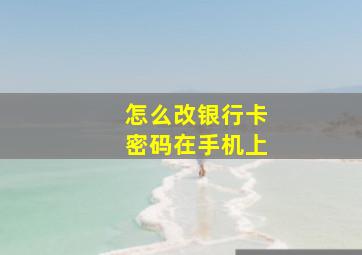 怎么改银行卡密码在手机上