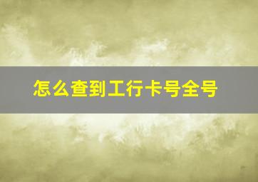 怎么查到工行卡号全号