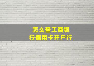 怎么查工商银行信用卡开户行