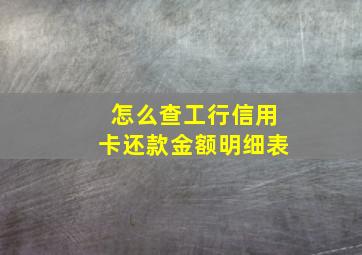 怎么查工行信用卡还款金额明细表