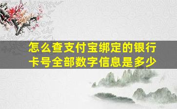 怎么查支付宝绑定的银行卡号全部数字信息是多少