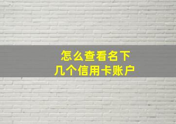 怎么查看名下几个信用卡账户