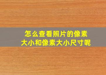 怎么查看照片的像素大小和像素大小尺寸呢