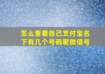 怎么查看自己支付宝名下有几个号码呢微信号