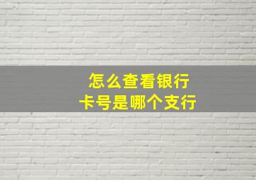 怎么查看银行卡号是哪个支行