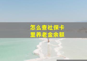 怎么查社保卡里养老金余额