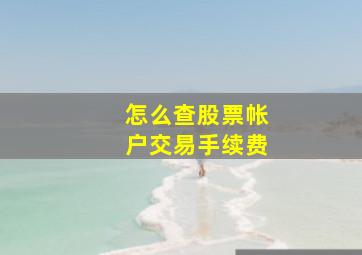 怎么查股票帐户交易手续费