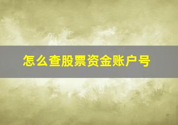 怎么查股票资金账户号