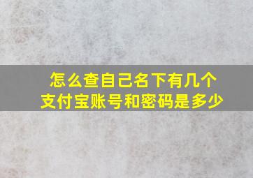 怎么查自己名下有几个支付宝账号和密码是多少