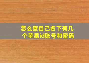 怎么查自己名下有几个苹果id账号和密码