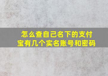 怎么查自己名下的支付宝有几个实名账号和密码