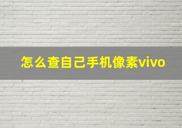 怎么查自己手机像素vivo