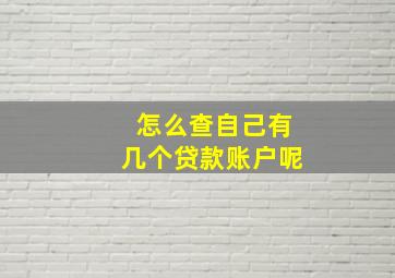 怎么查自己有几个贷款账户呢