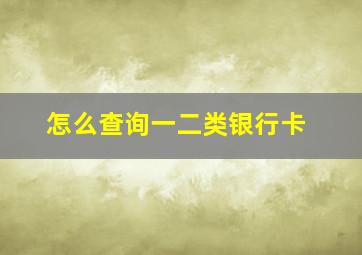 怎么查询一二类银行卡