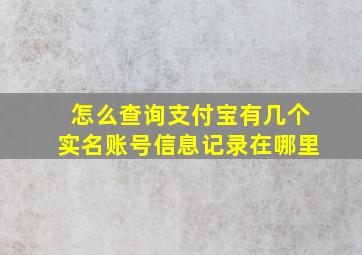 怎么查询支付宝有几个实名账号信息记录在哪里