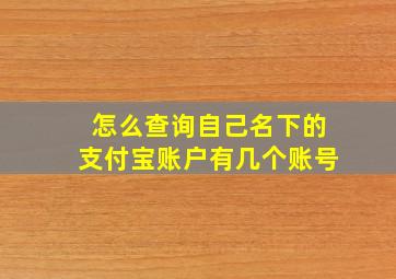 怎么查询自己名下的支付宝账户有几个账号