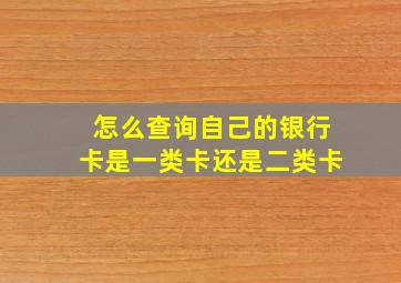 怎么查询自己的银行卡是一类卡还是二类卡