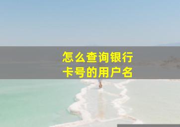 怎么查询银行卡号的用户名