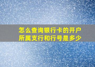 怎么查询银行卡的开户所属支行和行号是多少