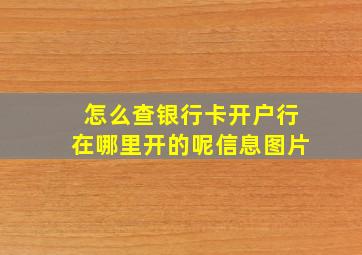 怎么查银行卡开户行在哪里开的呢信息图片