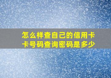 怎么样查自己的信用卡卡号码查询密码是多少