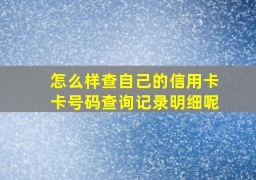 怎么样查自己的信用卡卡号码查询记录明细呢