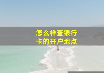 怎么样查银行卡的开户地点