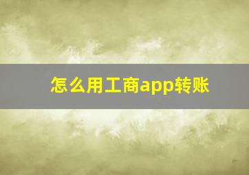 怎么用工商app转账