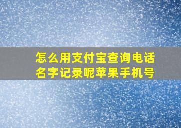 怎么用支付宝查询电话名字记录呢苹果手机号