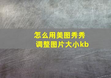 怎么用美图秀秀调整图片大小kb