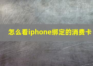 怎么看iphone绑定的消费卡