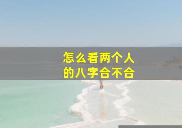 怎么看两个人的八字合不合