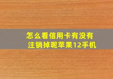 怎么看信用卡有没有注销掉呢苹果12手机