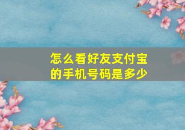 怎么看好友支付宝的手机号码是多少