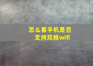 怎么看手机是否支持双频wifi