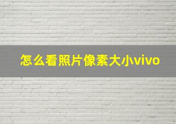 怎么看照片像素大小vivo