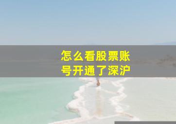 怎么看股票账号开通了深沪