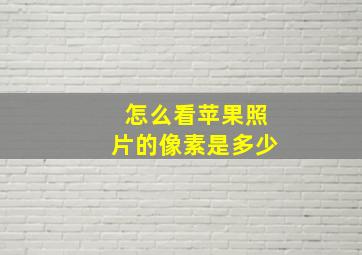 怎么看苹果照片的像素是多少