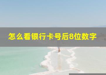 怎么看银行卡号后8位数字