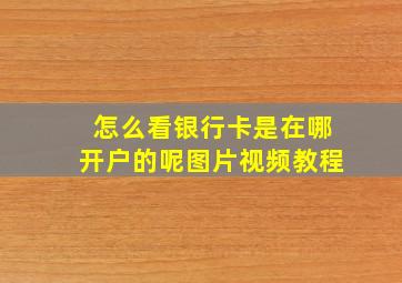 怎么看银行卡是在哪开户的呢图片视频教程