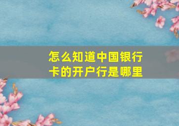 怎么知道中国银行卡的开户行是哪里