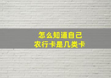 怎么知道自己农行卡是几类卡