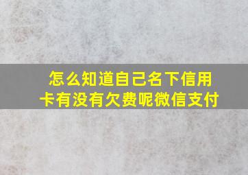 怎么知道自己名下信用卡有没有欠费呢微信支付